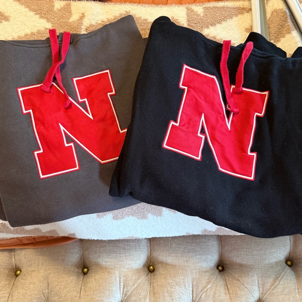 Gray and black Nebraska Hoodies